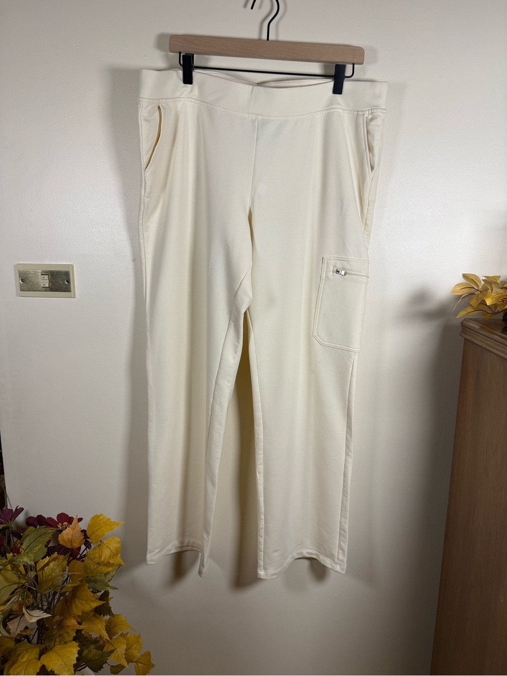 Lauren Ralph Lauren LRL Active Ivory Straight Leg Pants XL Athleisure
